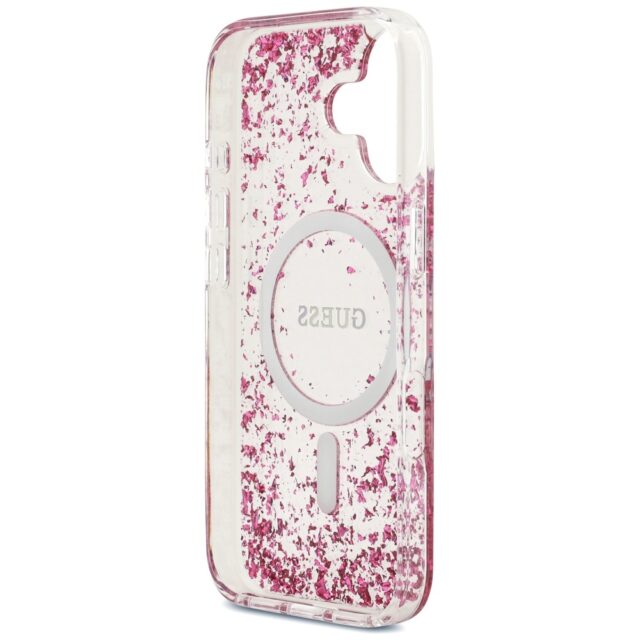 Guess Resin Bottom Glitter MagSafe Case for iPhone 17 Pink - imagine 7