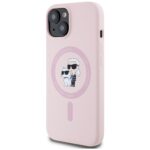 Case Karl Lagerfeld Silicone Karl&Choupette MagSafe for iPhone 15 pink - imagine 2