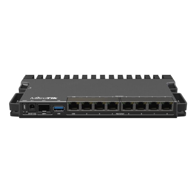 MikroTik RB5009UPr+S+IN | Router | 7x RJ45 1000Mb/s PoE, 1x RJ45 2.5Gb/s PoE, 1x SFP+, 1x USB 3.0 - imagine 3