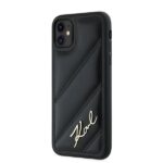 Karl Lagerfeld KLHCN61PQDSMGK iPhone 11 / Xr 6.1" black hardcase Diagonal Quilted Script - imagine 2