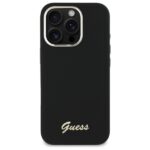 Guess GUHCP16LSMBSLK iPhone 16 Pro 6.3" black hardcase Silicone Script Metal Logo & Frame - imagine 3