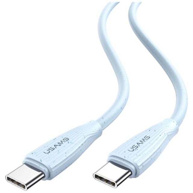 Cable USAMS Green Series SJ716 60W USB-C to USB-C 1m white - imagine 2