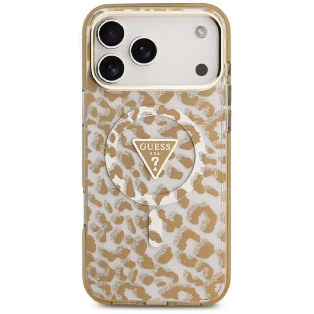 Guess Leopard Glitter MagSafe Case for iPhone 17 Pro Brown - imagine 3