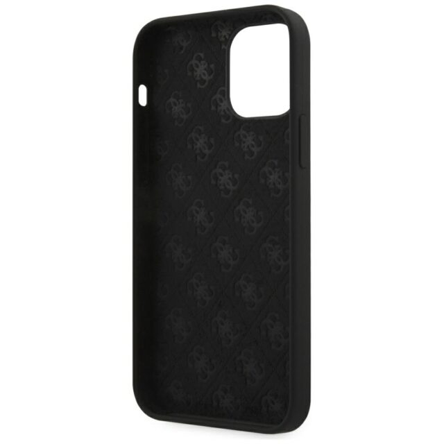 Guess GUHCP12SLSLMGBK iPhone 12 mini 5,4" black hardcase Silicone Script Gold Logo - imagine 4