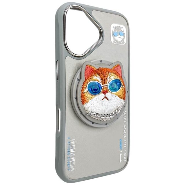 Nimmy Glasses Cool Cat MagSafe case for iPhone 16 grey - imagine 5