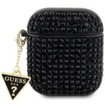 Guess GUA2HDGTPK AirPods 1/2 cover black Rhinestone Triangle Charm