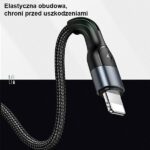 USAMS Braided U55 2A Lightning Cable black 1m SJ448USB01 (US-SJ448) - imagine 8