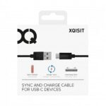 Xqisit cable Cotton USB C 3.0 black 1.8m 27749 - imagine 2
