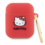 Hello Kitty HKA23DKHSF AirPods 1/2 Cover Fuchsia Silicone 3D Kitty Head
