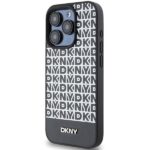 DKNY DKHMP15LPSOSPK iPhone 15 Pro 6.1 inch black hardcase Leather Printed Pattern Metal Logo MagSafe - imagine 2