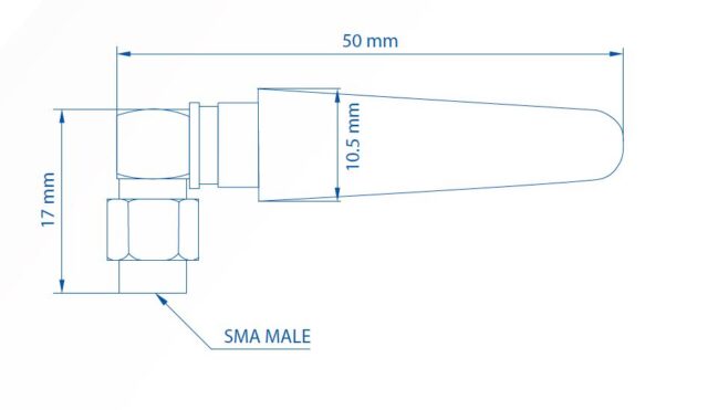 Teltonika 003R-00296 | LTE Antenna | 5dBi, SMA-Male, Angled - imagine 2