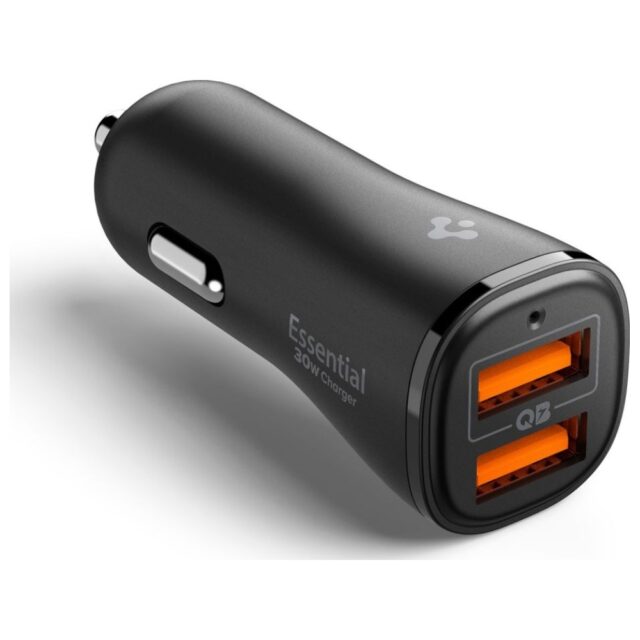 Spigen Essential EV302 Car Charger 30W 2xUSB-A Black - imagine 4