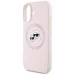 Case Karl Lagerfeld Silicone Double Heads And Circle MagSafe for iPhone 16 pink - imagine 6