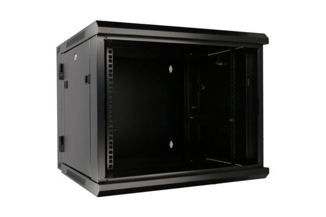 Extralink 9U 600x600 AZH Black | Rackmount cabinet | wall mounted, swing type - imagine 2