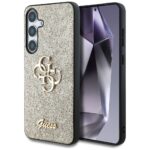 Case Guess Fixed Glitter Big 4G Metal Logo to Samsung Galaxy S25+ gold