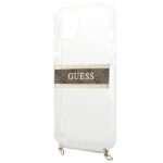 Guess GUHCP13SKC4GBGO iPhone 13 mini 5,4" Transparent hardcase 4G Brown Strap Gold Chain - imagine 6