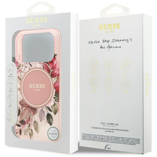 Guess IML Flower & Tonal Circle MagSafe Case for iPhone 17 Pro Pink - imagine 8