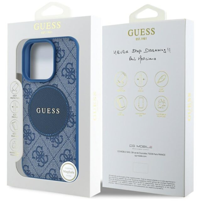 Case Guess 4G Circle Classic Logo MagSafe for iPhone 16 Pro blue - imagine 8