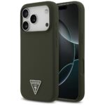 Case Guess Silicone Triangle Logo MagSafe for iPhone 17 Pro khaki