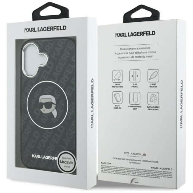 Case Karl Lagerfeld IML Karl Head Logo   MagSafe for iPhone 17 Pro black - imagine 8