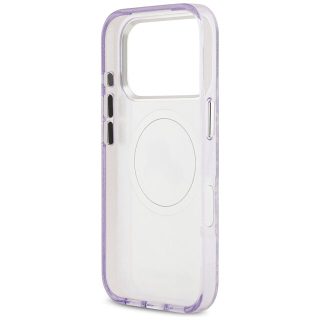 Karl Lagerfeld IML Glitter Karl & Choupette Heads Logo MagSafe Case for iPhone 17 Pro Max Purple - imagine 7