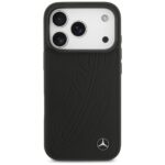 Mercedes Leather Large Laurel Leave MagSafe Case for iPhone 17 Pro Black - imagine 3