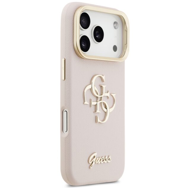 Guess Grained Big 4G & Stand Camera Case for iPhone 17 Pro Pink - imagine 4