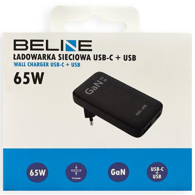 Beline Charger 1x USB-C + 1x USB 65W black (only head) PD 3.0 + QC 3.0 BLN2CW65 - imagine 5