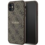 Guess GUHMN61G4GFRW iPhone 11 6.1" / Xrbrown hardcase 4G Collection Leather Metal Logo MagSa
