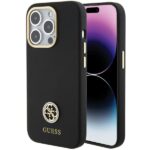 Guess GUHCP15LM4DGPK iPhone 15 Pro 6.1" black hardcase Silicone Logo Strass 4G