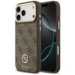 Case Guess 4G Strass Logo MagSafe for iPhone 17 Pro Max brown