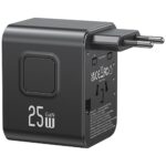 Travel Charger Adapter USAMS CC309 2xUSB-C 25W 4in1 US/AU/EU/UK black - imagine 4