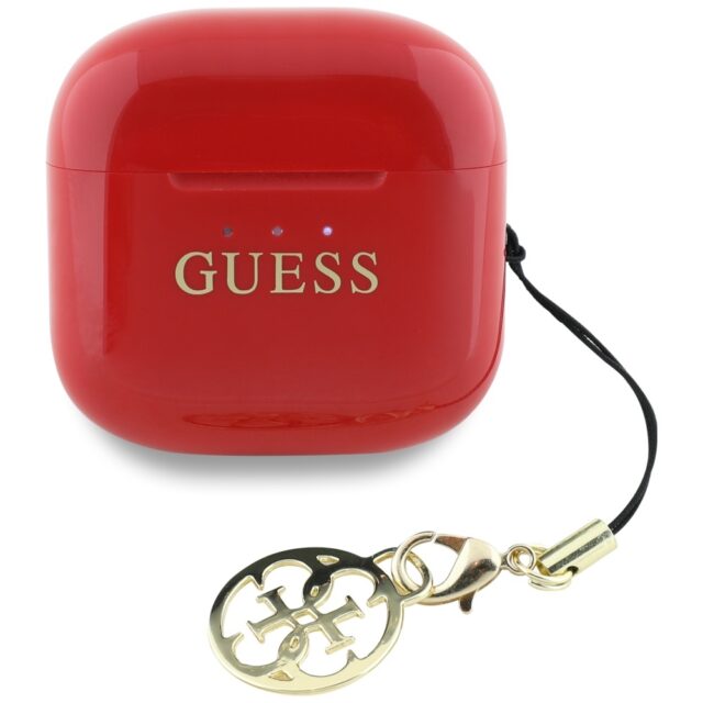 TWS headphones Guess Glossy Effect Printed Classic Logo & Charm red - imagine 3
