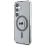 Case Karl Lagerfeld Button Karl Head Printed Logo MagSafe for Samsung Galaxy S25 black - imagine 2