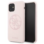 Guess GUHCN61LS4GLP iPhone 11 6,1 / Xrlight pink hard case Silicone 4G Tone On Tone