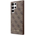Guess GUHCS23LG4GFBR S23 Ultra S918 brown hard case 4G Metal Gold Logo - imagine 2
