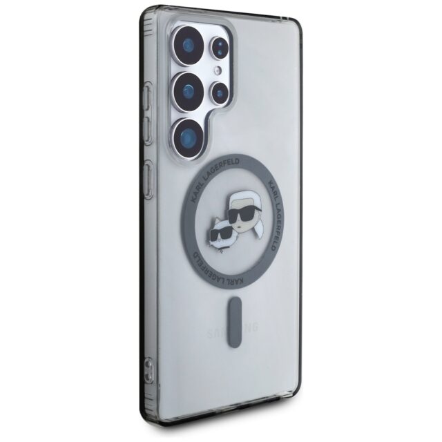 Case Karl Lagerfeld Button Karl & Choupette Heads Printed Logo MagSafe Samsung Galaxy S25 Ultra blac - imagine 4