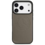 Case Mercedes Leather Vintage Logo       MagSafe for iPhone 17 Pro taupe - imagine 3