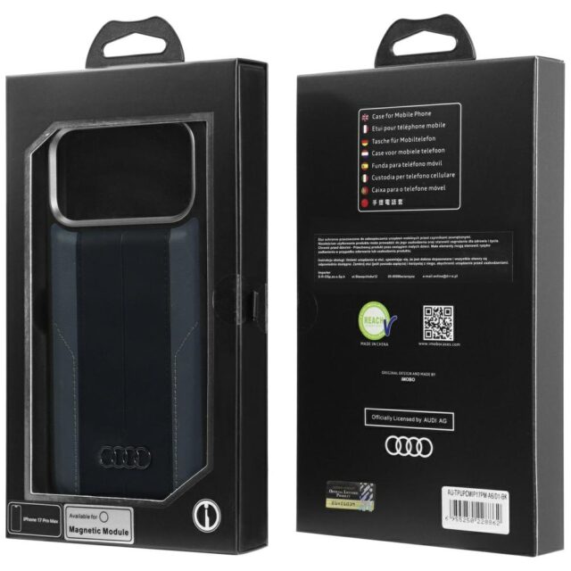 Case Audi A6 Synthetic Leather MagSafe for iPhone 17 Pro Max black - imagine 9