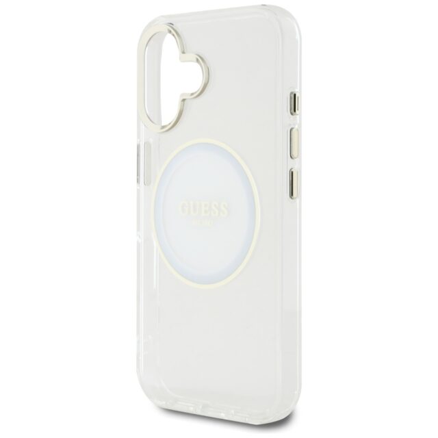 Case Guess IML Metal Colored Circle      Classic Logo MagSafe for iPhone 16 white - imagine 6
