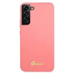 Guess GUHCS22MLSLMGFU S22+ S906 fuchsia hardcase Silicone Script Metal Logo - imagine 3
