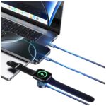 Cable USAMS Huan Series SJ754 72W USB-C to USB-C + USB-C + wireless charger for watch tarnish - imagine 8