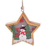 Lampka Świąteczna Drewniana Bałwanek -   Gwiazdka