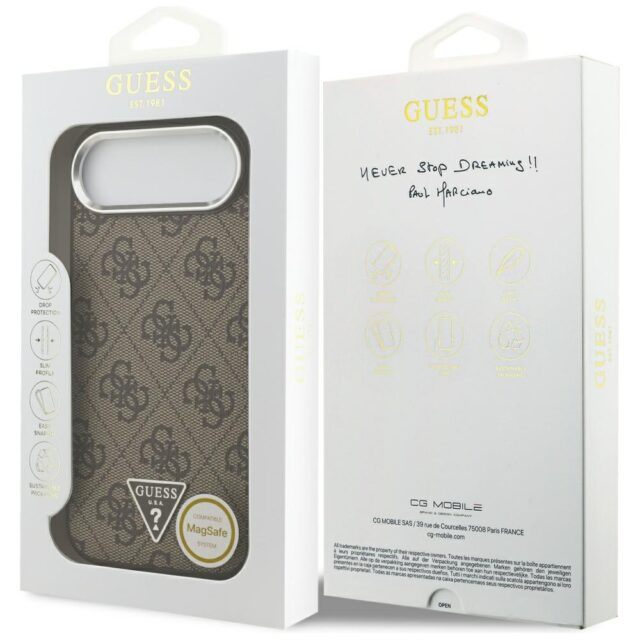 Case Guess 4G Triangle Logo MagSafe for iPhone Air brown - imagine 8