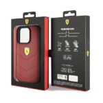 Ferrari FEHCP15LRDUR iPhone 15 Pro 6.1" red hardcase Leather Stitched Lines - imagine 8