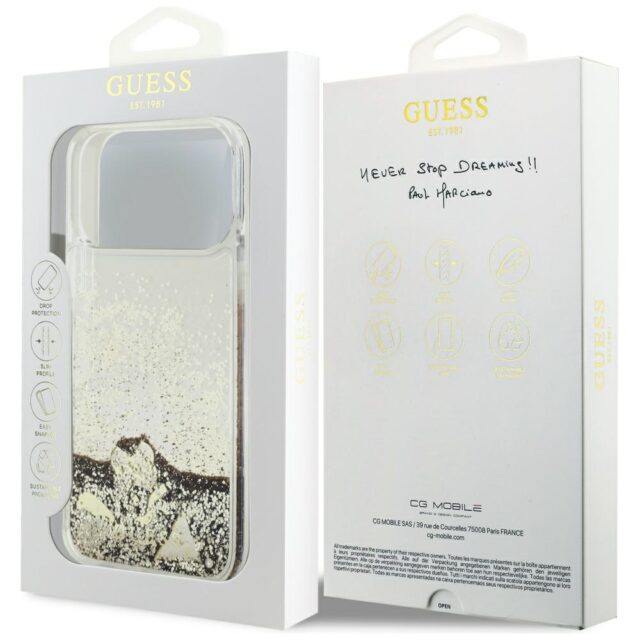 Guess Liq case. Glitter 4 Charms for iPhone 17 Pro Max gold - imagine 8
