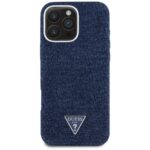 Case Guess Denim Triangle Logo MagSafe for iPhone 16 Pro blue - imagine 3