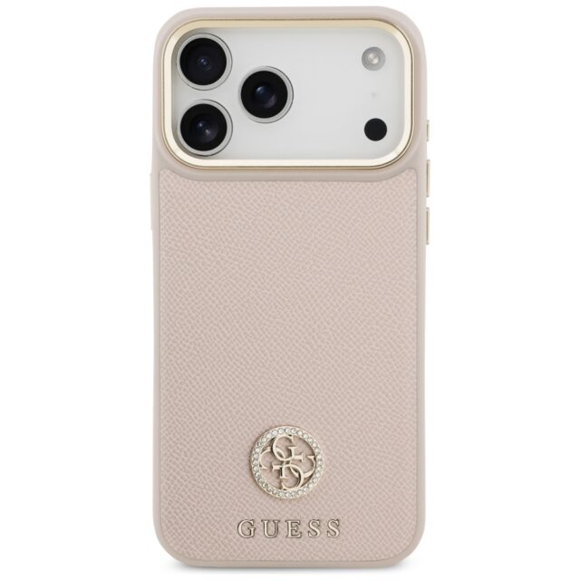 Case Guess Grained Strass Logo MagSafe for iPhone 17 Pro Max pink - imagine 3