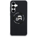 Case Karl Lagerfeld Silicone Karl&Choupette Heads MagSafe for Samsung Galaxy S25 FE black - imagine 3