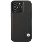 BMW BMHCP14X22RBDK case iPhone 14 Pro Max 6.7" black hardcase Leather Blue Dots - imagine 3